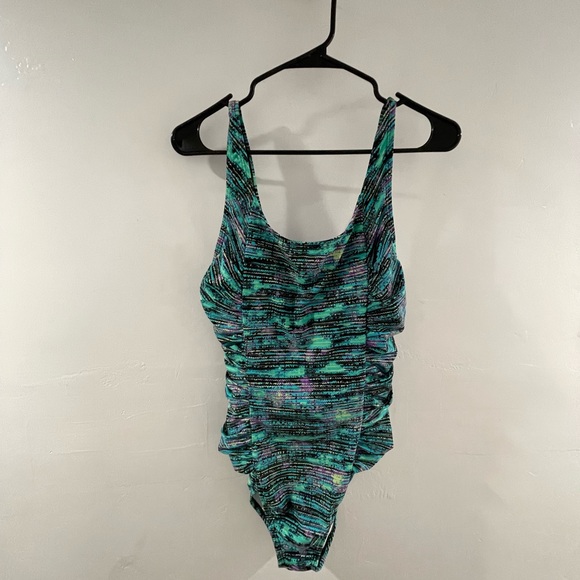 NEW Speedo shirred princess teal bathing suit - Picture 3 of 6